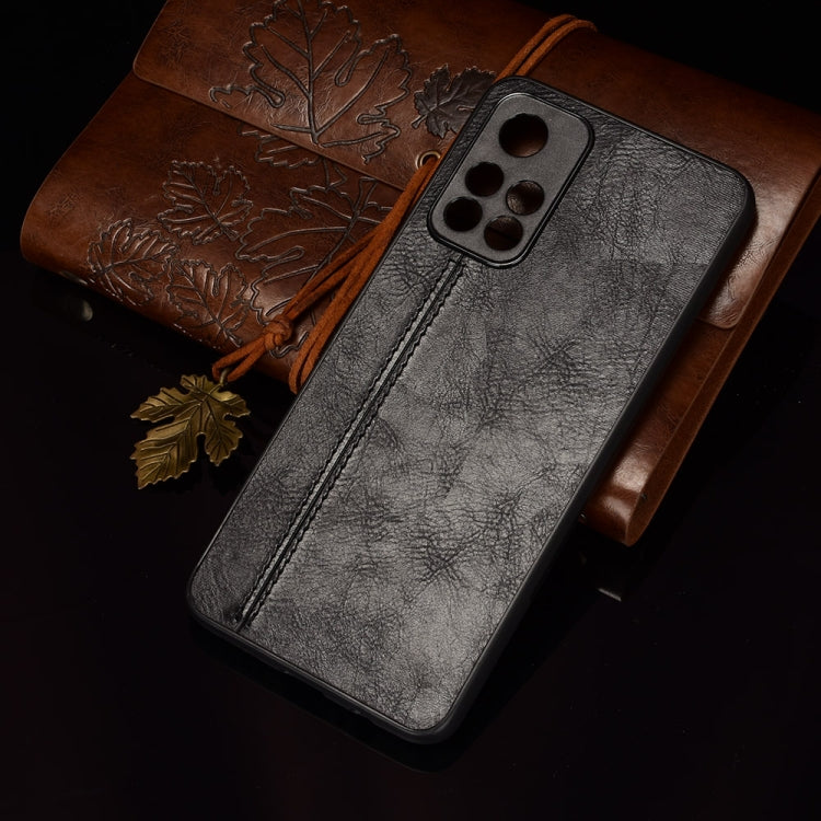 For Xiaomi Redmi Note 11 5G Sewing Cow Pattern Skin Phone Case(Black) by buy2fix
