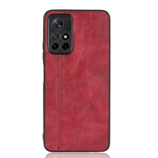 For Xiaomi Redmi Note 11 5G Sewing Cow Pattern Skin Phone Case(Red) by buy2fix