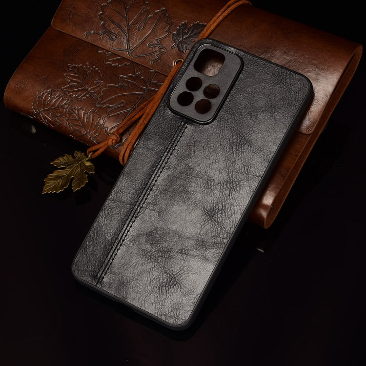 For Xiaomi Redmi Note 11 Pro Sewing Cow Pattern Skin Phone Case(Black) by buy2fix