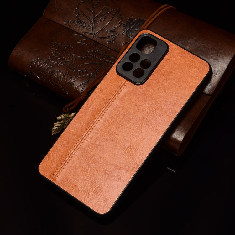 For Xiaomi Redmi Note 11 Pro Sewing Cow Pattern Skin Phone Case(Orange) by buy2fix