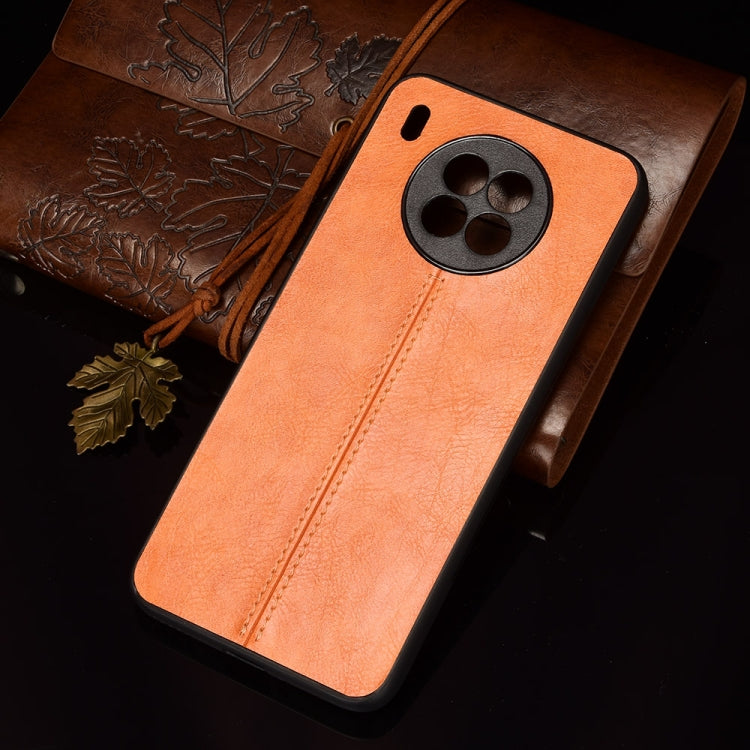 For Huawei nova 8i / Honor 50 Lite Sewing Cow Pattern Skin Phone Case(Orange) by buy2fix