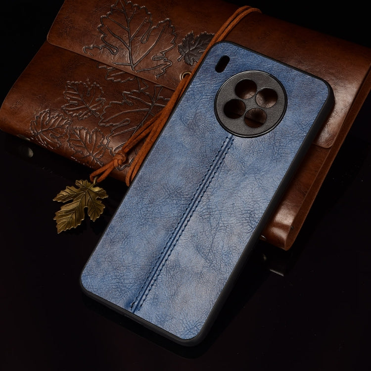 For Huawei nova 8i / Honor 50 Lite Sewing Cow Pattern Skin Phone Case(Blue) by buy2fix