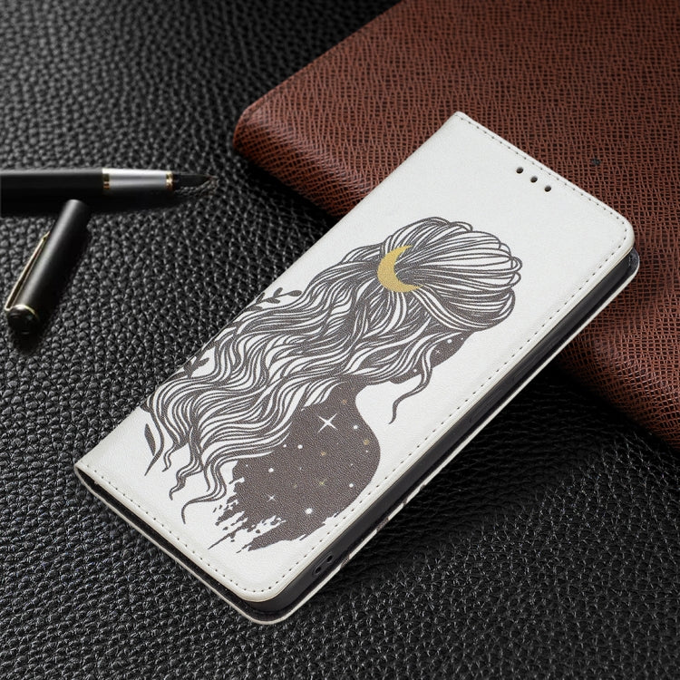 For Xiaomi Redmi Note 11 Pro 5G / 11 Pro+ 5G Colored Drawing Pattern Invisible Magnetic Leather Phone Case(Girl) by buy2fix