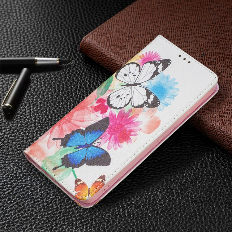 For Xiaomi Redmi Note 11 Pro 5G / 11 Pro+ 5G Colored Drawing Pattern Invisible Magnetic Leather Case(Two Butterflies) by buy2fix