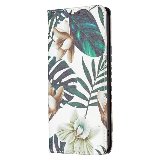 For Xiaomi Redmi Note 11 Pro 5G / 11 Pro+ 5G Colored Drawing Pattern Invisible Magnetic Leather Phone Case(Red Leaves) by buy2fix