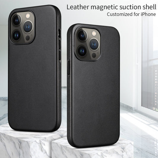 For iPhone 13 Pro PU + TPU Magsafe Magnetic + IC Chip Phone Case (Midnight Black) by buy2fix