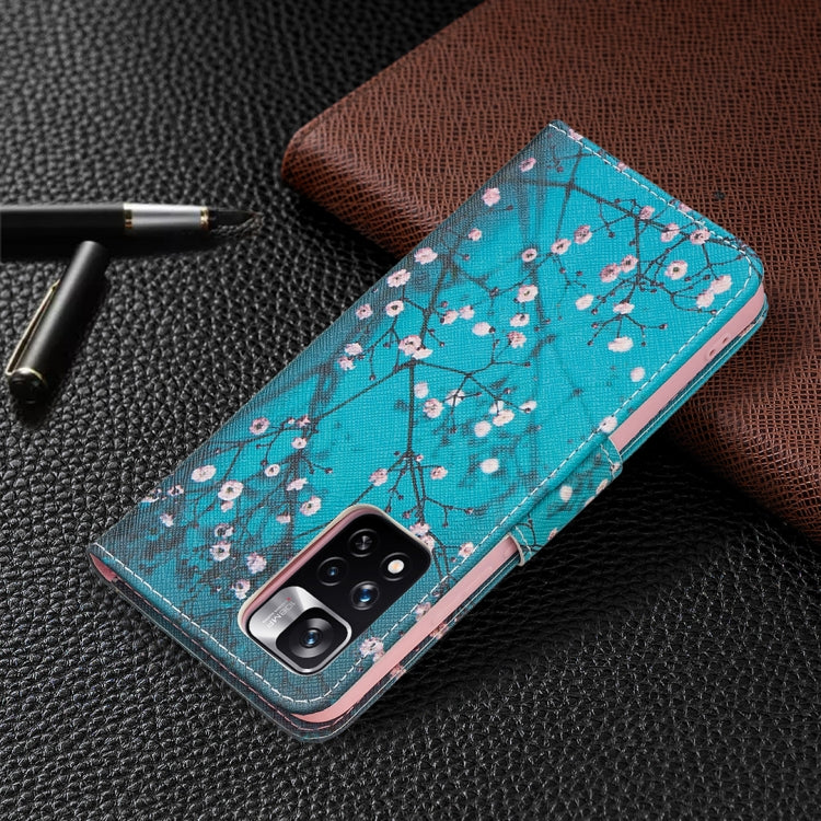 For Xiaomi Redmi Note 11 Pro / 11 Pro+ Colored Drawing Pattern Leather Phone Case(Plum Blossom) by buy2fix