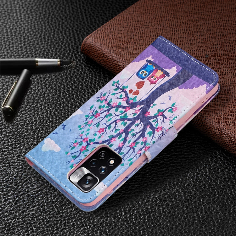 For Xiaomi Redmi Note 11 Pro / 11 Pro+ Colored Drawing Leather Phone Case(Owl) by buy2fix