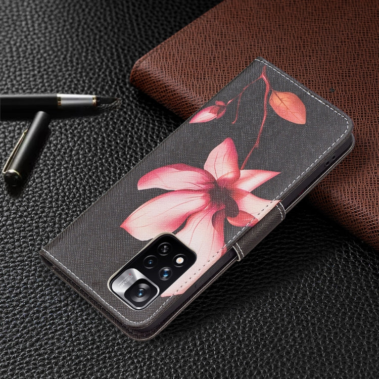For Xiaomi Redmi Note 11 Pro / 11 Pro+ Colored Drawing Leather Phone Case(Lotus) by buy2fix