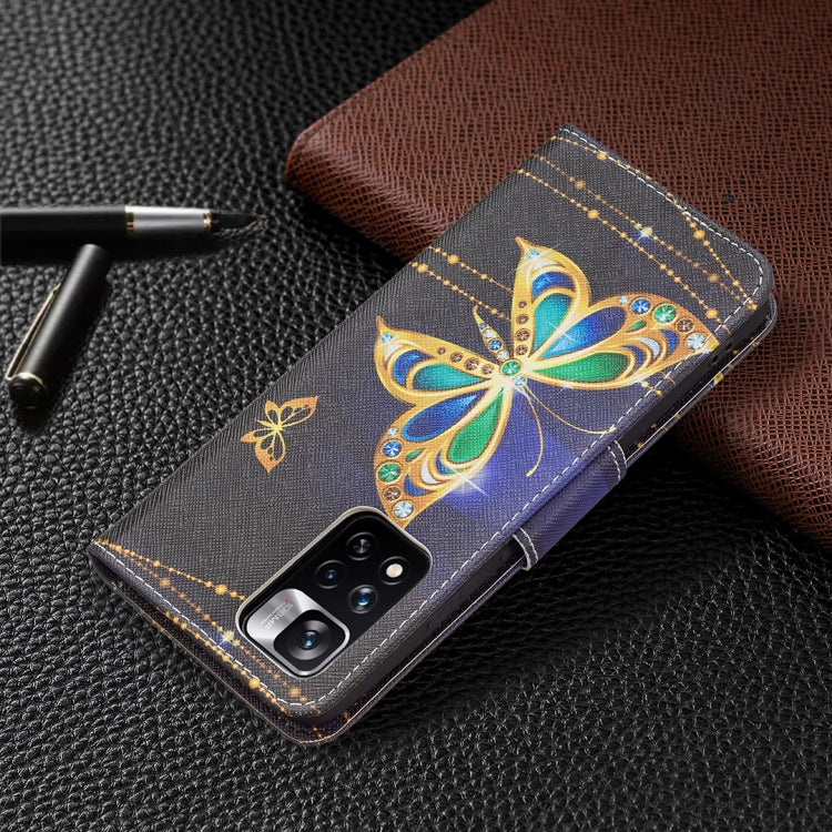 For Xiaomi Redmi Note 11 Pro / 11 Pro+ Colored Drawing Leather Phone Case(Big Butterfly) by buy2fix