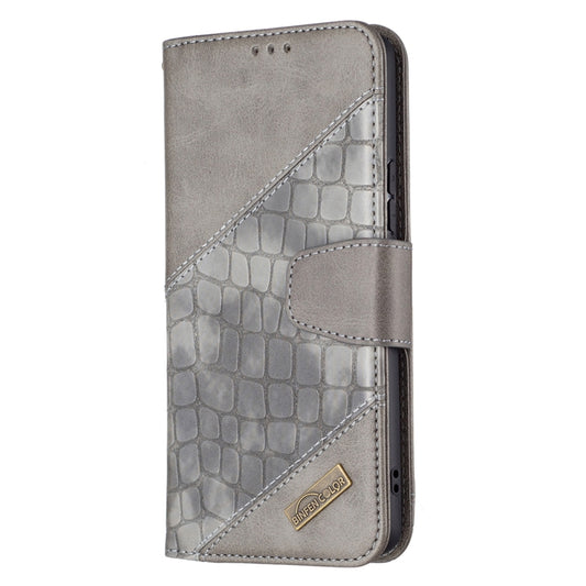 For Samsung Galaxy A53 5G Matching Color Crocodile Texture PU Leather Phone Case(Grey) by buy2fix