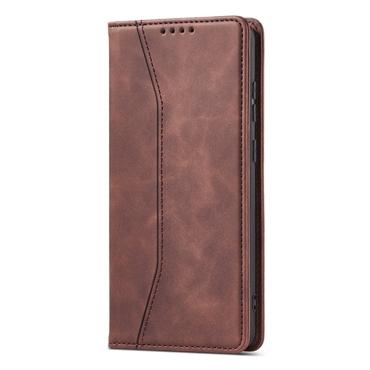 For Xiaomi Redmi Note 10 5G Magnetic Dual-fold Leather Phone Case(Coffee) by buy2fix