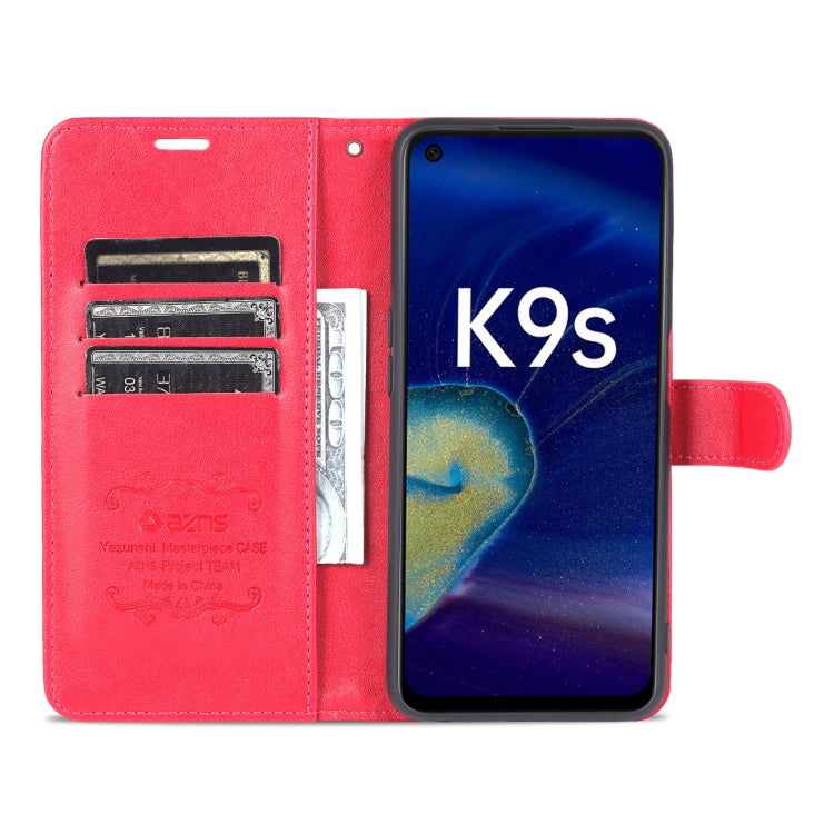 For OPPO K9s / Realme Q3s AZNS Sheepskin Texture Flip Leather Phone Case(Red) by AZNS