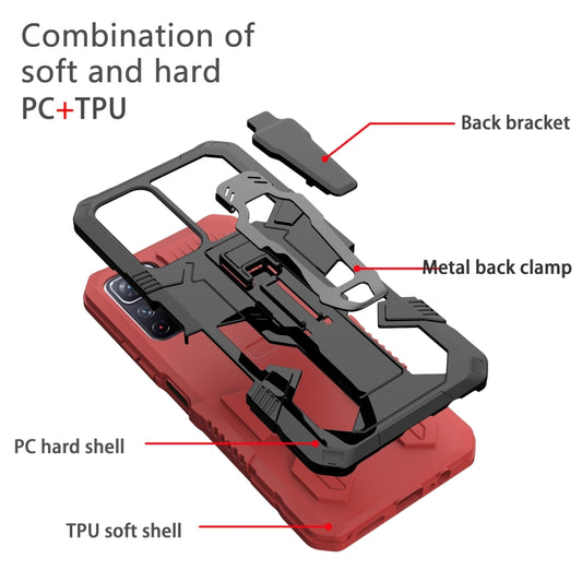 For Xiaomi Redmi Note 11 5G Armor Warrior PC + TPU Phone Case(Red) by buy2fix