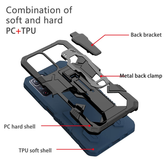 For Xiaomi Redmi Note 11 5G Armor Warrior PC + TPU Phone Case(Blue) by buy2fix