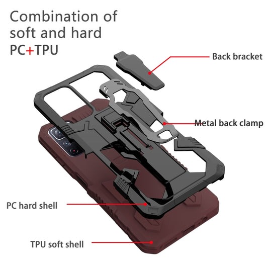For Xiaomi Redmi Note 11 5G Armor Warrior PC + TPU Phone Case(Brown) by buy2fix