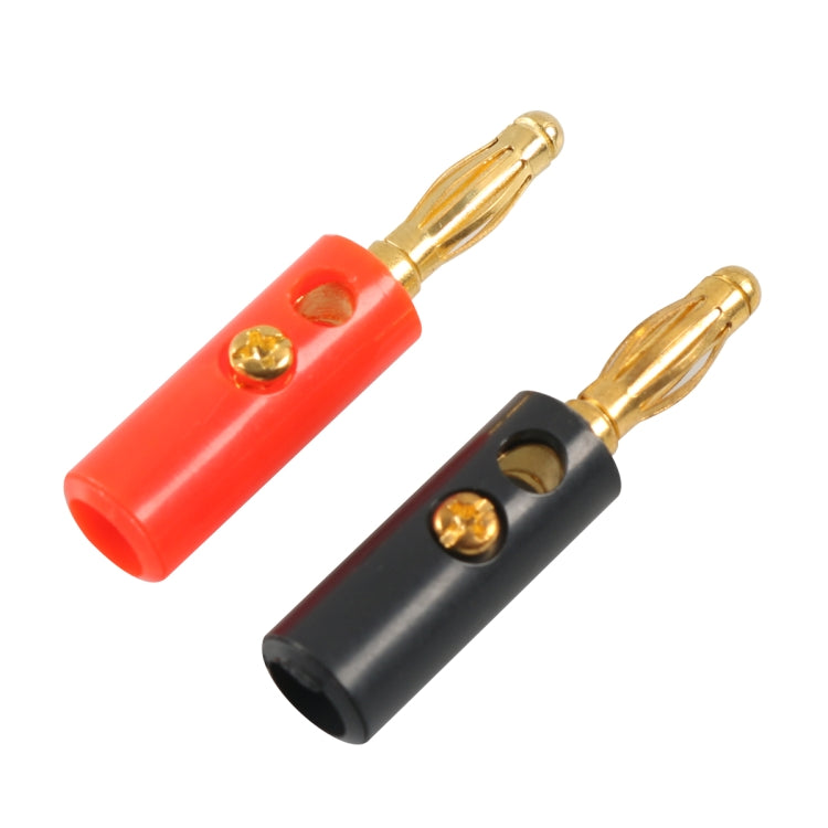 A6545 10 in 1 Car Red and Black Cover Gold-plated 4mm Banana Head Audio Plug by buy2fix