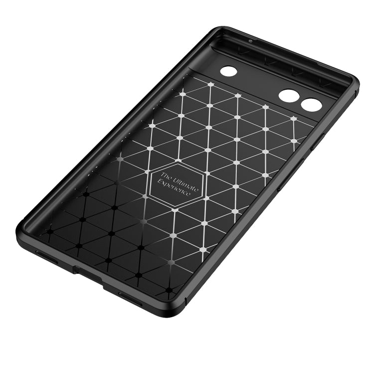 For Google Pixel 6a Carbon Fiber Texture Shockproof TPU Phone Case(Blue) by buy2fix