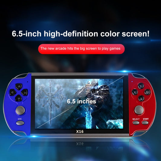 X16 6.5 inch Screen Classic Handheld Game Console with 8GB Memory(Blue+Red) by buy2fix