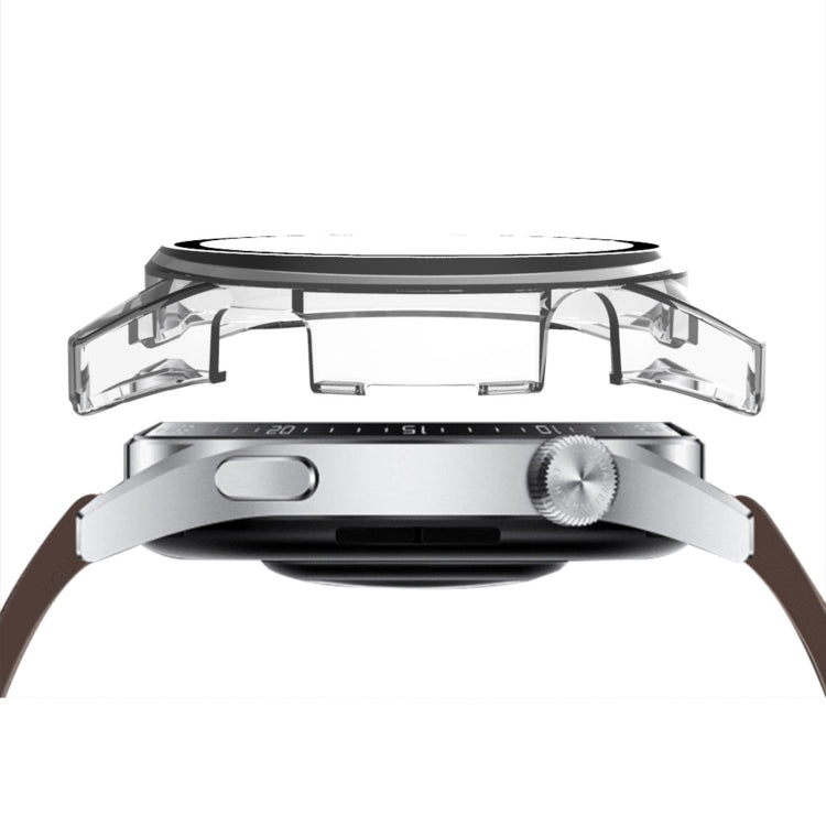 For Huawei Watch GT 3 46mm PC + Tempered Glass Watch Protective Case(Creamy-white) by buy2fix