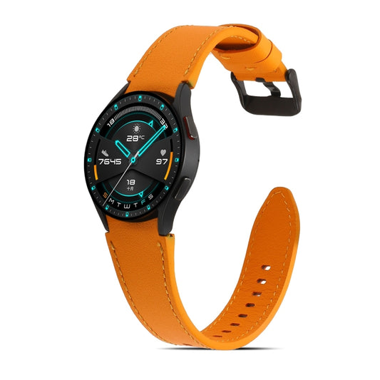 For Samsung Galaxy Watch4 40mm/44mm Double-sided Leather Watch Band(Orange) by buy2fix