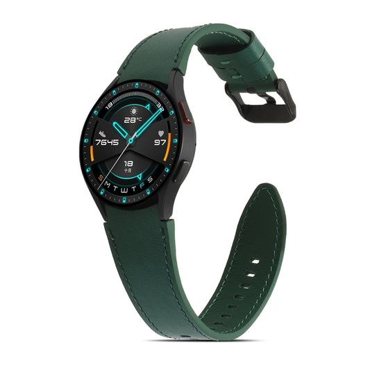 For Samsung Galaxy Watch4 40mm/44mm Double-sided Leather Watch Band(Green) by buy2fix