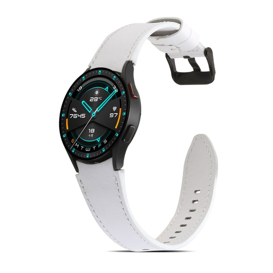 For Samsung Galaxy Watch4 40mm/44mm Double-sided Leather Watch Band(White) by buy2fix