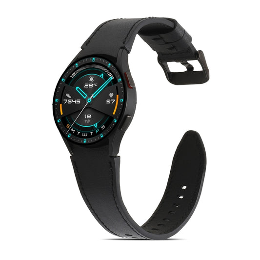 For Samsung Galaxy Watch4 40mm/44mm Double-sided Leather Watch Band(Black) by buy2fix