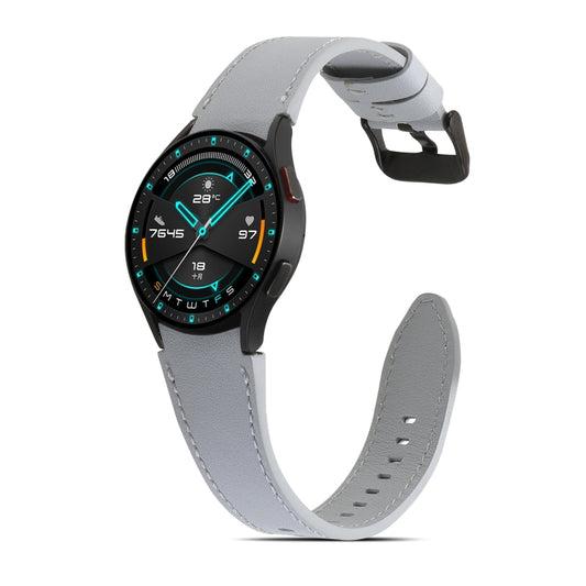 For Samsung Galaxy Watch4 40mm/44mm Double-sided Leather Watch Band(Grey) by buy2fix
