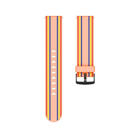 22mm Stripe Silicone Watch Band(Orange) by buy2fix