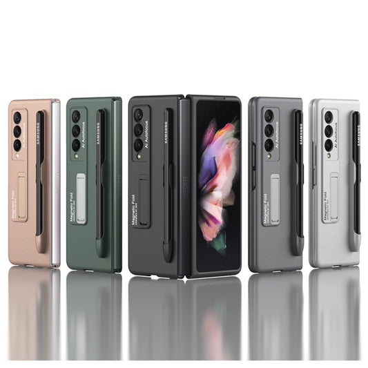 For Samsung Galaxy Z Fold3 5G GKK Ultra-thin PC Phone Flip Case with Holder & Pen Slot(Silver) by GKK