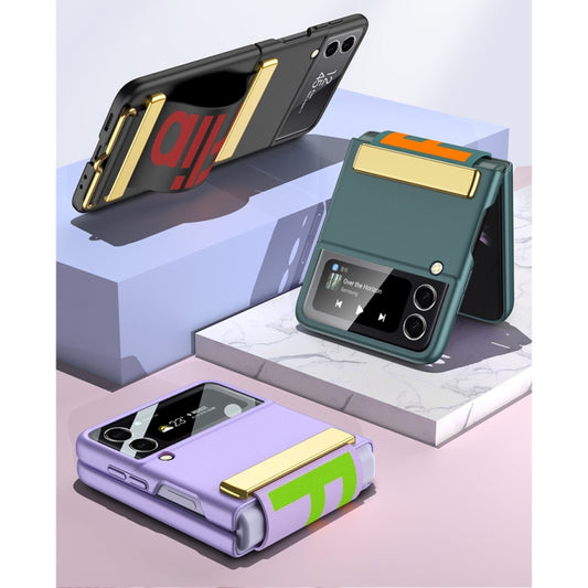 For Samsung Galaxy Z Flip3 5G GKK Ultra-thin Full Coverage Phone Flip Case with Wristband(Purple) by GKK