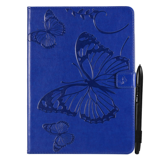 Pressed Printing Butterfly Pattern Horizontal Flip Leather Tablet Case For iPad mini 6(Blue) by buy2fix