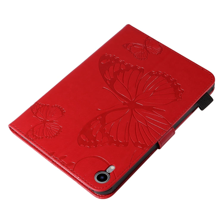 Pressed Printing Butterfly Pattern Horizontal Flip Leather Tablet Case For iPad mini 6(Red) by buy2fix