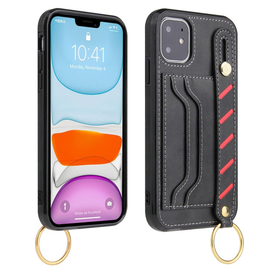 For iPhone 11 Wristband Wallet Leather Phone Case (Black) by buy2fix