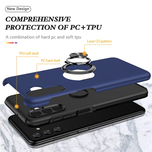 For Samsung Galaxy A13 5G PC + TPU Magnetic Phone Case with Invisible Ring Holder(Blue) by buy2fix