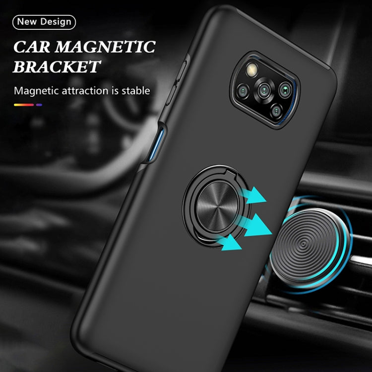 For Xiaomi Poco X3 NFC / X3 PC + TPU Magnetic Phone Case with Invisible Ring Holder(Black) by buy2fix