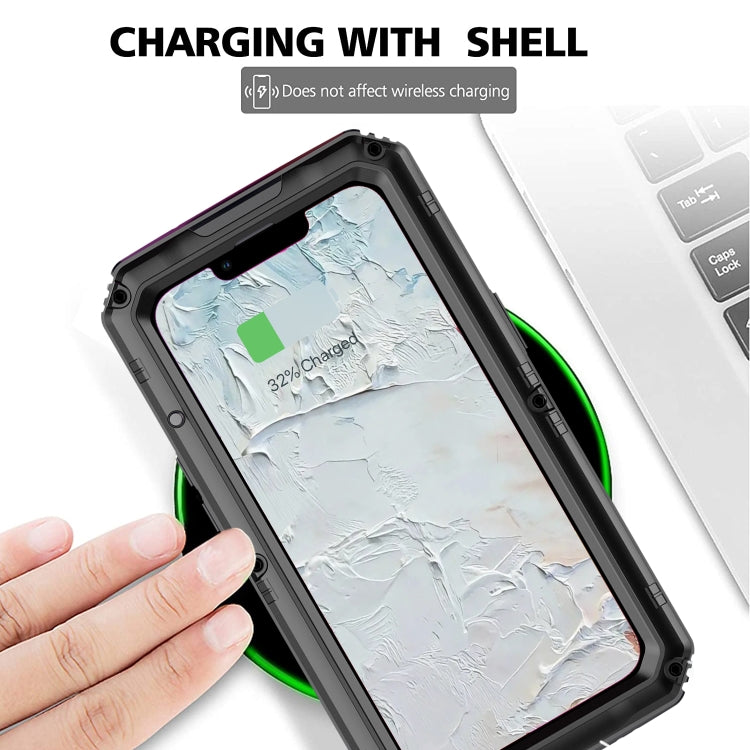 For iPhone 13 Shockproof Waterproof Dustproof Metal + Silicone Phone Case with Screen Protector(Black) by buy2fix