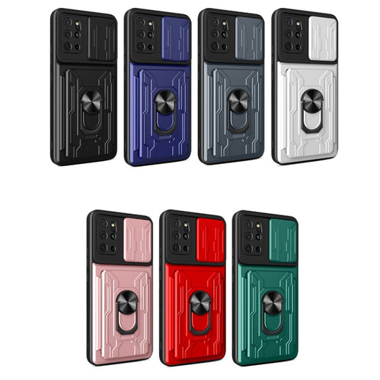 For Samsung Galaxy S20+ Camera Cover Phone Case with Card Slot & Holder(Black) by buy2fix