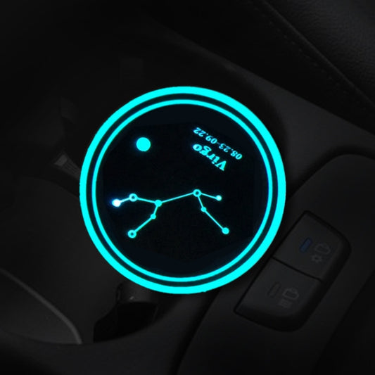 2 PCS Car Constellation Series AcrylicColorful USB Charger Water Cup Groove LED Atmosphere Light(Virgo) by buy2fix