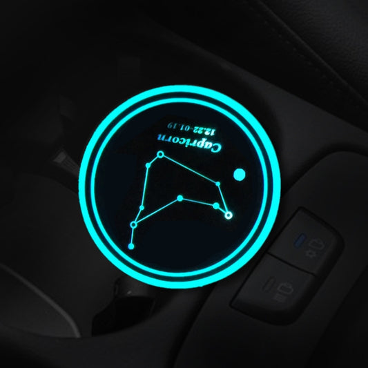 2 PCS Car Constellation Series AcrylicColorful USB Charger Water Cup Groove LED Atmosphere Light(Capricorn) by buy2fix