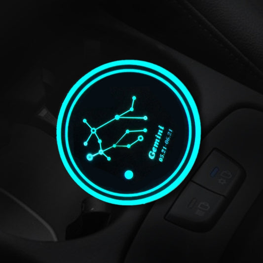 2 PCS Car Constellation Series AcrylicColorful USB Charger Water Cup Groove LED Atmosphere Light(Gemini) by buy2fix