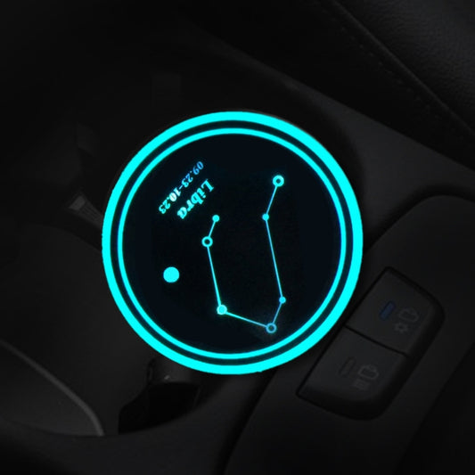 2 PCS Car Constellation Series AcrylicColorful USB Charger Water Cup Groove LED Atmosphere Light(Libra) by buy2fix