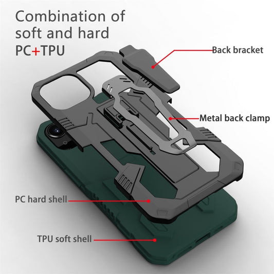 For iPhone 13 Pro Machine Armor Warrior PC + TPU Phone Case (Green) by buy2fix