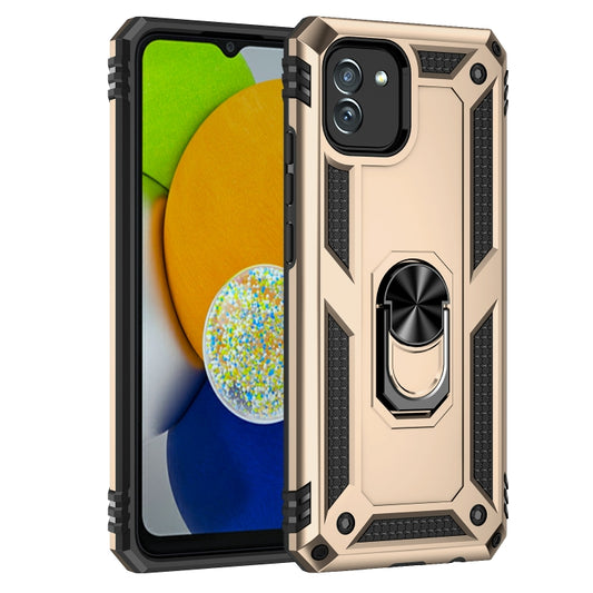 For Samsung Galaxy A03 164mm Version Shockproof TPU + PC Phone Case(Gold) by buy2fix