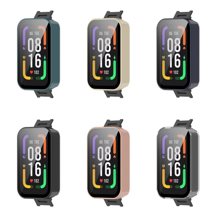 For Xiaomi Redmi Smart Band Pro PC + Tempered Glass Watch Protective Case(Transparent White) by buy2fix