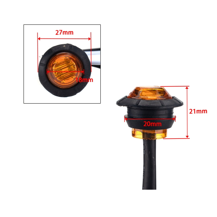 A5011 Amber Light 10 in 1 Truck Trailer LED Round Side Marker Lamp by buy2fix