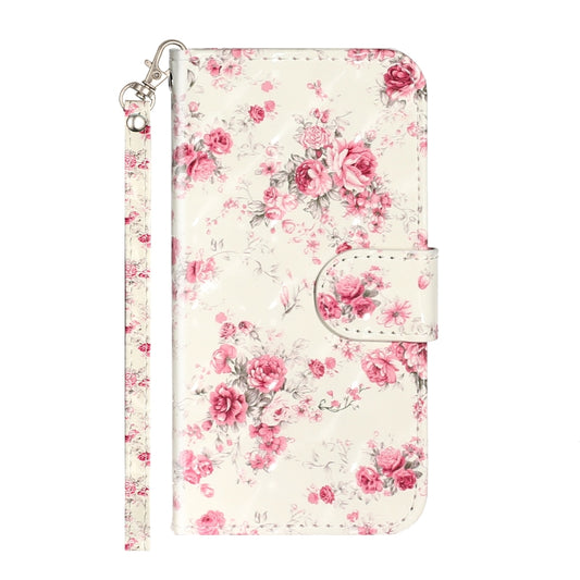 For Samsung Galaxy S22 5G 3D Pattern Horizontal Flip PU Leather Phone Case(Rose Flower) by buy2fix