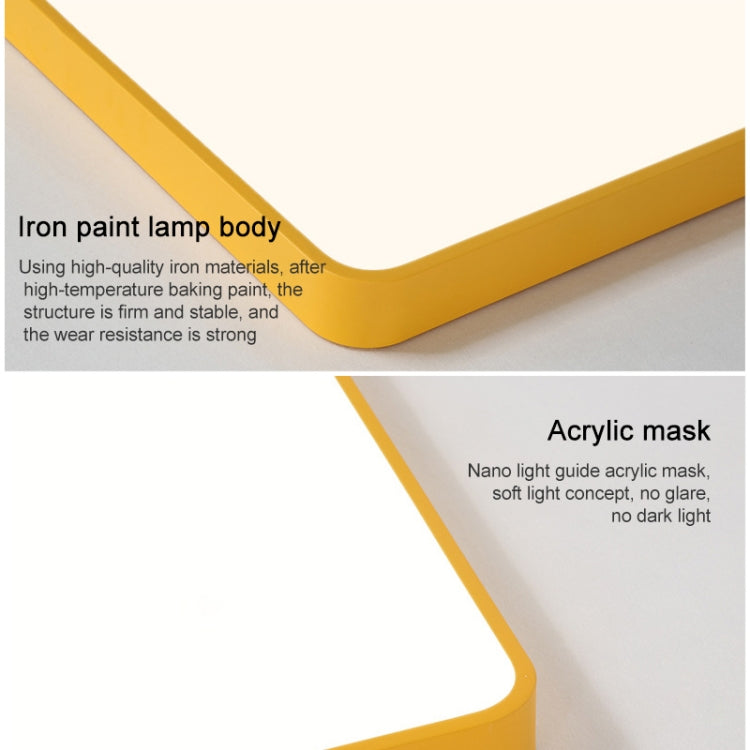 Macaron LED Square Ceiling Lamp, White Light, Size:60cm(Pink) by buy2fix