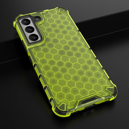 For Samsung Galaxy S22 5G Honeycomb PC + TPU Phone Case(Green) by buy2fix